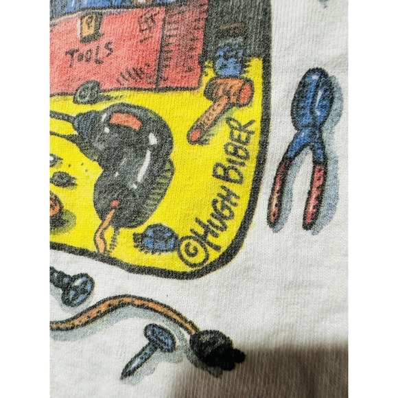 Vintage Peacock Papers Men’s Graphic Tee Hugh Biber Size L Made In USA Tools - Picture 4 of 10